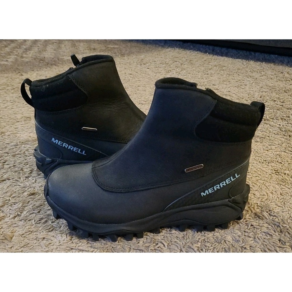 Merrell Thermo Kiruna Women's 6 Black Waterproof Winter Boots Zip Warm
